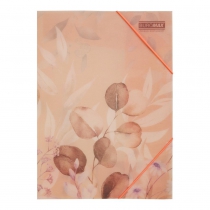 Папка А4 на гумках, PEACH ARABESKI, напівпрозора, персикова Buromax BM.3908-46