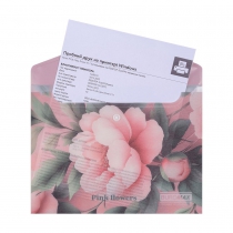 Папка конверт А5 на кнопке, PEONY ARABESKI, полупрозрачная, розовая Buromax BM.3919-10
