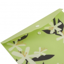 Папка-конверт А5 на кнопке, PLUMERIA ARABESKI, полупрозрачная, салатовая Buromax BM.3919-15