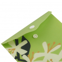 Папка-конверт А6 на кнопке, PLUMERIA ARABESKI, полупрозрачная, салатовая Buromax BM.3922-15