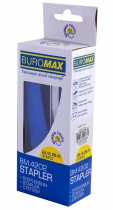 Степлер пластиковый RUBBER TOUCH до 20арк., (скобы № 24; 26), синий Buromax BM.4202-02