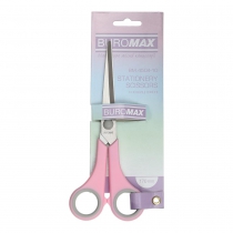 Ножиці PASTEL, 170 мм, круглі ручки, з сірими гум.вставками, рожеві Buromax BM.4504-10