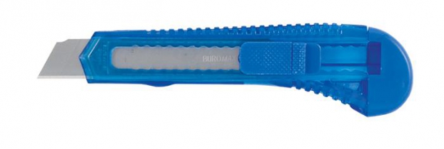 Ніж канц. 18мм, прозор.пласт.корпус, мех фіксатор леза, JOBMAX Buromax BM.4646