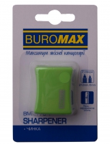 Чинка ALFA, RUBBER TOUCH, 2 отв., контейнер, пласт. корпус, 1шт., блістер Buromax BM.4778-1