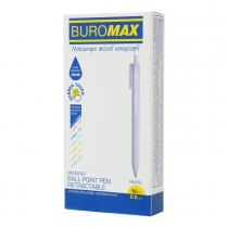 Ручка кулькова автоматична, 0,5 мм, Rubber Touch, асорті корпусів, сині чорнила Buromax BM.8242