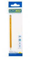Карандаш графитовый PROFESSIONAL 3H, желтый, без резинки, коробка 12шт. Buromax BM.8547-12