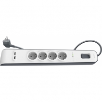Сетевой фильтр-удлинитель Belkin 4хSchuko, 2xUSB 2.4A, 16А c защитой от перенапряжения, 2м BSV401vf2M