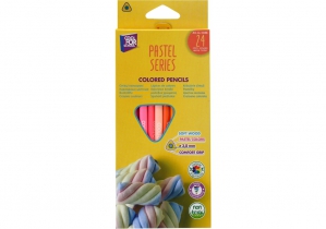 Олівці кольорові преміум "PASTEL" тригранні, 24 кольори COOLFORSCHOOL CF15186