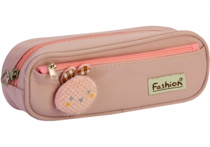 Пенал на 2 відділення з аплікацією COOLFORSCHOOL CF6885-pink