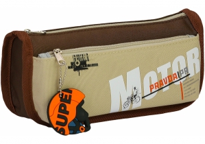 Пенал на 2 відділення з брелоком COOLFORSCHOOL CF6906-brown