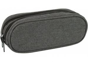 Пенал м'який, 2 блискавки, темно-сірий COOLFORSCHOOL CF85397-56