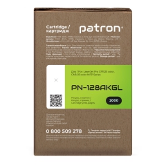 Картридж сумісний HP 128a (ce320a) green label, чорний Patron (pn-128akgl) CT-HP-CE320A-B-PN-GL