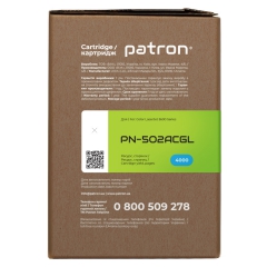 Картридж сумісний HP 502a (q6471a) green label, блакитний Patron (pn-502acgl) CT-HP-Q6471A-C-PN-GL