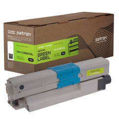 Тонер-картридж сумісний oki 46508736 green label, чорний Patron (pn-c332kgl) CT-OKI-C332-K-PN-GL