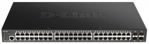 Коммутатор D-Link DGS-1250-52XMP 48xGE PoE, 4xSFP+, 370W, Smart