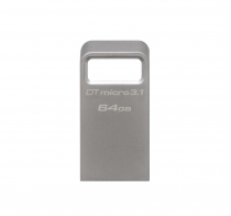 Накопитель Kingston   64GB USB 3.2 Type-A Gen1 DT Micro R200MB/s Metal DTMC3G2/64GB