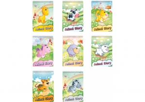 Блокнот "Animal story', А6, пластикова обкл., глітер, 48 арк., верхня спіраль, кліт. ECONOMIX E20319-98
