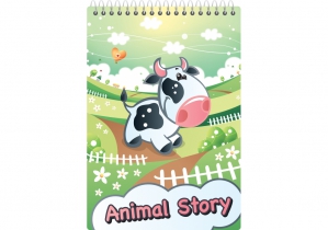 Блокнот "Animal story', А6, пластикова обкл., глітер, 48 арк., верхня спіраль, кліт. ECONOMIX E20319-98