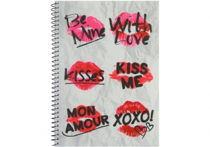 Блокнот "Valentine: Stickers" А5 (150х200), пластикова обкладинка, спіраль, 80 арк., клітинка ECONOMIX E21951-07