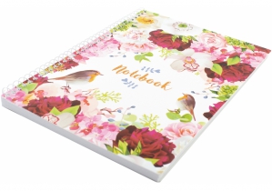 Блокнот "Spring Mood: Red Flowers" А5, пластикова обкл., спіраль, 80 арк., клітинка ECONOMIX E21952-03
