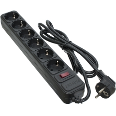 Мережевий фільтр 6 розеток Black 1.8 м, 3*1мм2 sp-1062 Patron EXT-PN-SP-1062