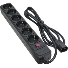 Мережевий фільтр для дбж 6 розеток Black 2 м, 3*1мм2 sp-1065u Patron EXT-PN-SP-1065U