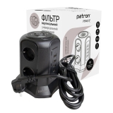 Фільтр мережевий 6 розеток + 4 х USB та бездротова зарядка, вежа, 3 м, 16 А, 250 В, чорний Patron Power (SP-1663-USBTW) EXT-PN-SP-1663-USBTW