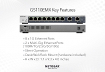 Коммутатор NETGEAR GS110EMX 8x1GE, 2xMulti-Gig (100M/1G/2.5G/5G/10G), управляемый GS110EMX-100PES