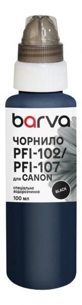 Чернила для Canon PFI-102/PFI-107 BK специальные 100 мл, водорастворимые, черные Barva (C107-884e) I-BARE-C107-100-B