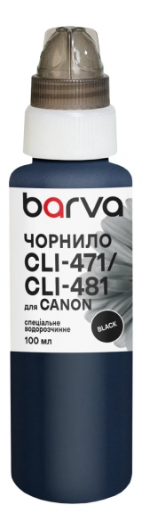 Чорнило для Canon CLI-471/CLI-481 BK спеціальне 100 мл, водорозчинне, чорне Barva (C471-553e) I-BARE-CCLI471-100-B