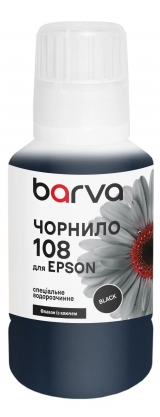 Чорнило для Epson 108 BК спеціальне 140 мл, OneKey, водорозчинне, чорне Barva (E108-1009) I-BARE-E-108-140-B