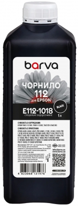 Чорнило для Epson 112 BK спеціальне 1 л, водорозчинне, чорне Barva (E112-1018) I-BARE-E-112-1-B