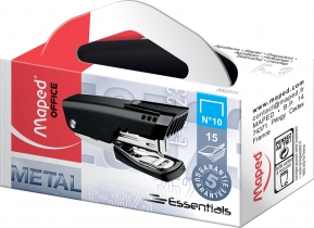 Степлер MINI ESSENTIALS METAL, метал., 15л., (скоби №10), чорний Maped MP.352311