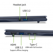 Ноутбук Acer Swift 14 AI SF14-51 14.5" 2.8K OLED, Intel U7-256V, 16GB, F512GB, UMA, Win11, синий NX.J2KEU.002