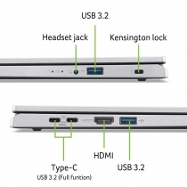 Ноутбук Acer Aspire Go AG15-21P 15.6" FHD IPS, AMD R5-7520U, 16GB, F512GB, UMA, Lin, серебристый NX.J8TEU.009