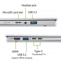 Ноутбук Acer Swift Go 14 SFG14-74 14" WUXGA OLED, Intel U9-285H, 32GB, F1TB, UMA, Win11, сріблястий NX.JCWEU.003