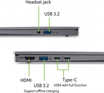 Ноутбук Acer Swift Go 14 SFG14-64 14" WUXGA OLED, AMD R5-340, 16GB, F512GB, UMA, Win11, серебристый NX.JDAEU.003
