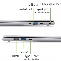 Ноутбук Acer Chromebook CB315-6H 15" FHD IPS, Intel P N250, 8GB, F128GB, UMA, ChromeOS, серебристый NX.JGHEU.003