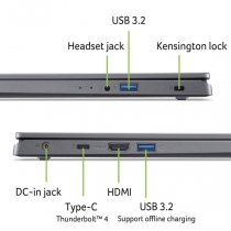 Ноутбук Acer Aspire 15 A15-51M 15.6" FHD IPS, Intel i5-13420H, 16GB, F1TB, UMA, Lin, сірий NX.JKVEU.002