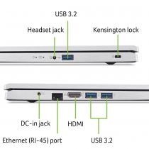 Ноутбук Acer Aspire 3 A317-54 17.3" FHD IPS, Intel i7-1255U, 16GB, F1TB, UMA, Lin, серебристый NX.K9YEU.00T