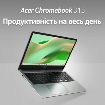 Ноутбук Acer Chromebook CB315-5H 15" FHD IPS, Intel C N100, 8GB, F128GB, UMA, ChromeOS, серебристый NX.KPPEU.001