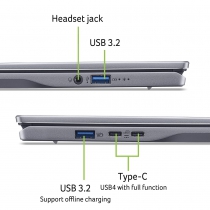 Ноутбук Acer Swift Go 14 AI SFG14-01 14.5" WQXGA IPS, Quallcomm X1P-42100, 16GB, F1TB, UMA, Win11, сірий NX.KYXEU.005