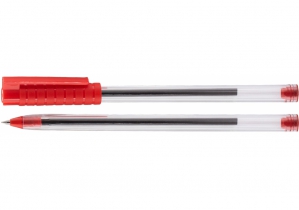 Ручка кулькова OPTIMA HYPE T 1,0 mm. Корпус прозорий, пише червоним O15693