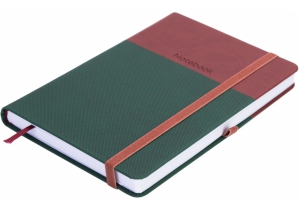 Деловая записная книжка COMBI-7, А5, твердая обложка, резинка, белый блок линия OPTIMA O20125-07