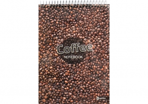 Блокнот А5, 80 арк., «Малюнки природи» Coffee, клітинка, спіраль OPTIMA O20332-01