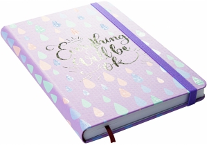 Деловая записная книжка EVERYTHING OK, А5, твердая обложка бумага, резинка, белый блок линия OPTIMA O20812-42