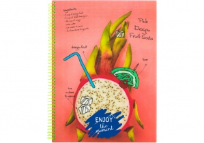 Блокнот "Cocktail: Dragon", A4 (200х285), пластикова обкладинка, ПВХ спіраль, 80 арк., клітинка OPTIMA O20846-26
