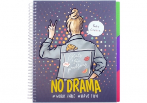Блокнот "Selfie: No Drama", B5, обкл. пластик+картон, ПВХ спіраль, розділювачі, 120 арк., кліт. OPTIMA O20850-02