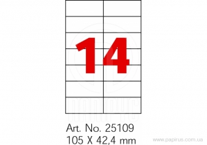 Этикетки самоклеящиеся Optima 14шт. 105x42. 4 мм, А4 100 л. O25109