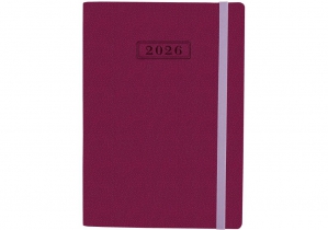 Щоденник датований, NAMIB, бордовий,  А5, з гумкою без поролона OPTIMA O25205-18